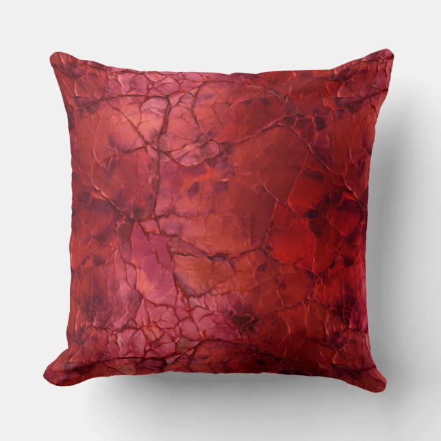Coussin Textes, Vaches de fissures en rouge profond (Recto)