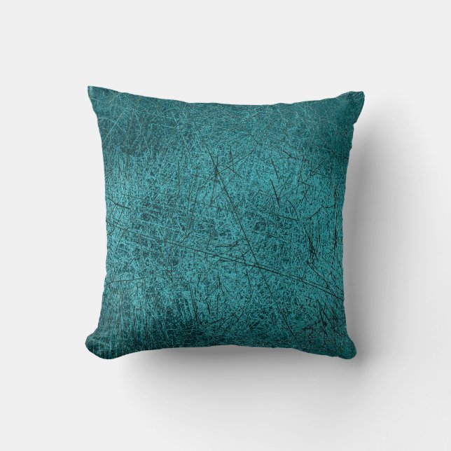 Coussin Textes vintages Turquoises Turquoise Scratches Pay (Recto)