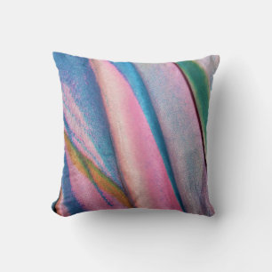 Coussin textile bleu rose