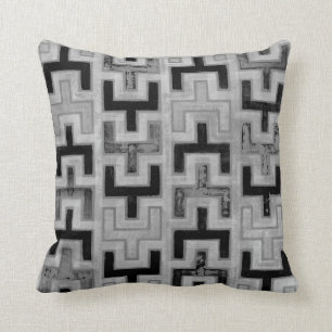 Coussin Textile de boue africain avec Motifs géométriques