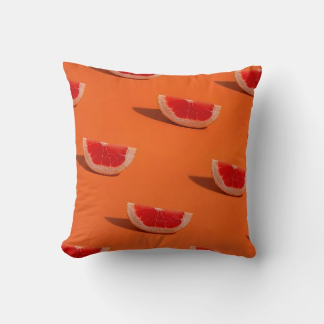 COUSSIN TEXTILE FLORAL ORANGE ET BLANC (Recto)