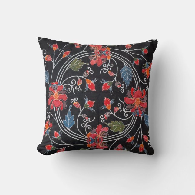 Coussin Textile japonais Kimono vintage (Bingata) (Recto)