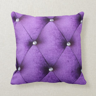 Coussin Textile rose pourpre chic vintage de style de caf