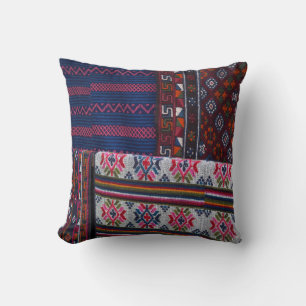 Coussin Textiles colorés du Bhoutan