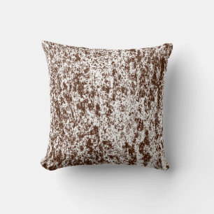 Coussin textuel Brown et blanc réversible