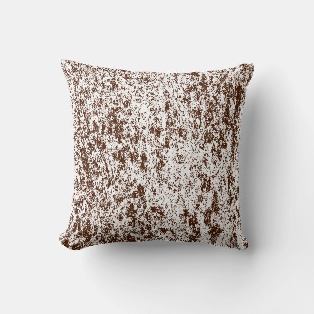 Coussin textuel Brown et blanc réversible (Recto)
