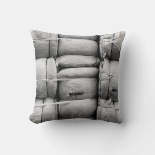 Coussin Texture abstrait sacs noir et blanc