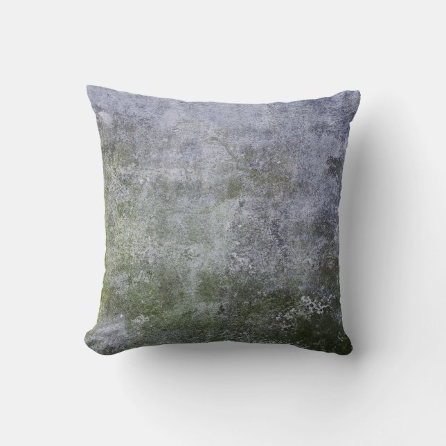 Coussin Texture Abstraite du mur de béton recouvert de mou (Recto)