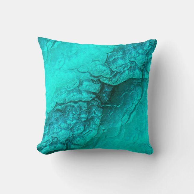 Coussin Texture Abstraite Turquoise moderne (Recto)