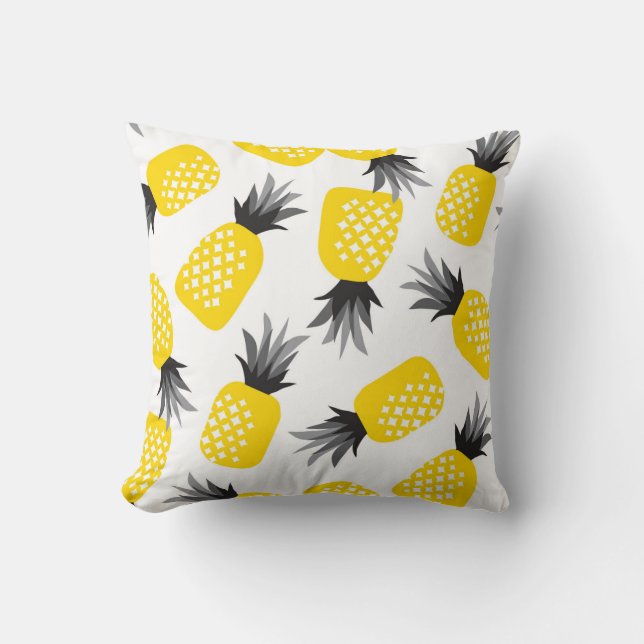 Coussin Texture ananas, Motif d'été Vintage. (Recto)