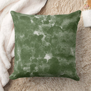 Coussin Texture aquarelle moderne olive profonde
