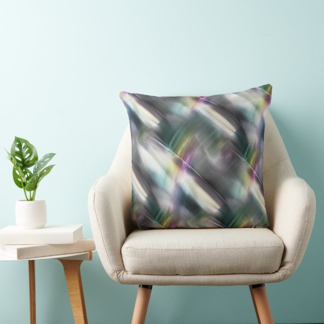 Coussin Texture argentée aux couleurs chrome et numérique  (Chaise)