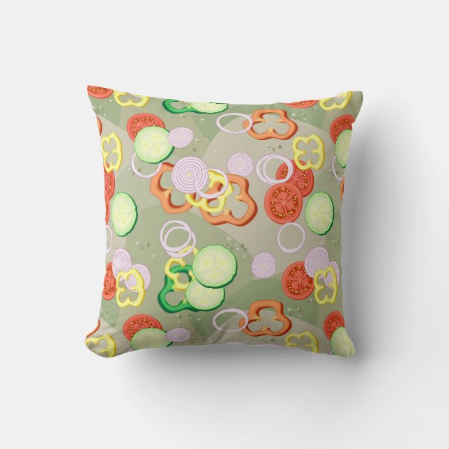 Coussin Texture avec des tranches de légumes (Recto)