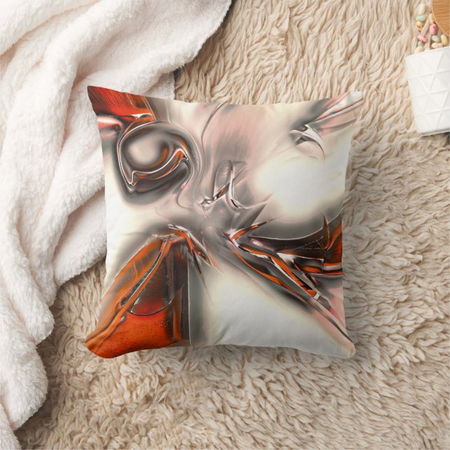 Coussin Texture avec orange intense et nacré ou métallique (Couverture)
