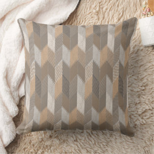 Coussin Texturé Bleu, Jaune, Chevron Olive.