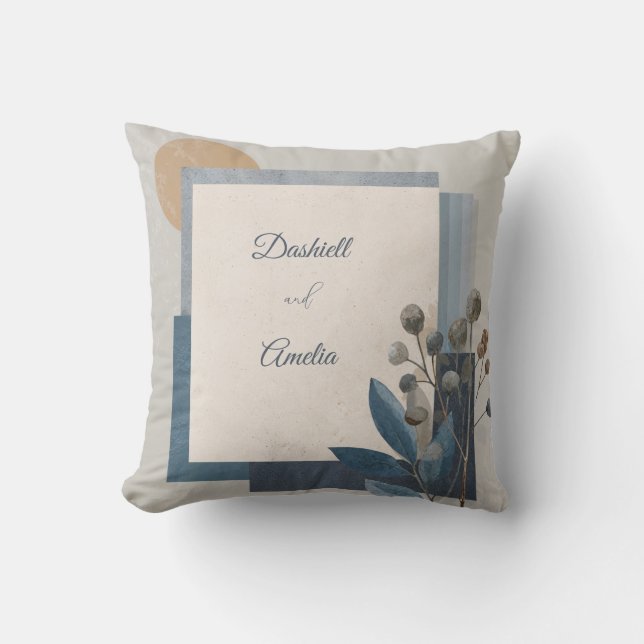 Coussin Texture botanique lunaire géométrique abstraite mo (Recto)