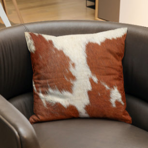 Coussin texture Brown et blanche de la vache