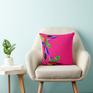 Coussin Texture d'art moderne, rose