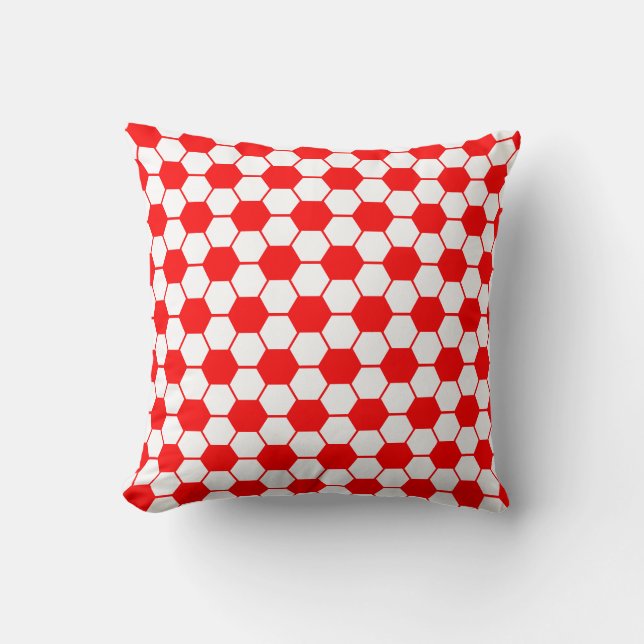 Coussin Texture de ballon de football - Blanc et rouge (Recto)