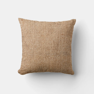 Coussin texture de burlap Brown, tissu rustique.