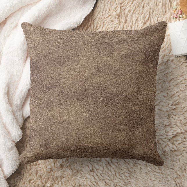 Coussin Texture de cuir cognac vintage usé (Couverture)