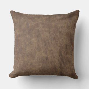 Coussin Texture de cuir cognac vintage usé