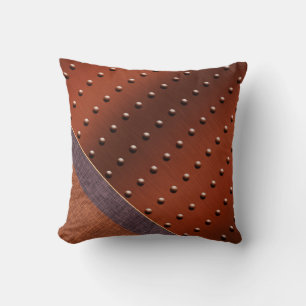 Coussin Texture de cuivre chic industrielle d'armure de