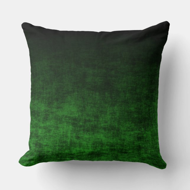 Coussin Texture de dégradé vert noir et émeraude (Recto)