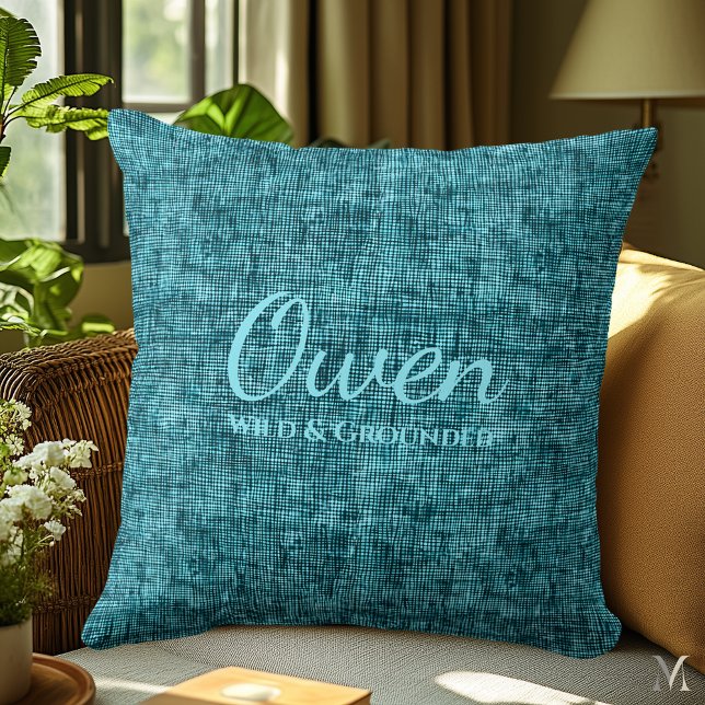 Coussin Texture de Denim turquoise | Maison Rustique perso (Créateur téléchargé)