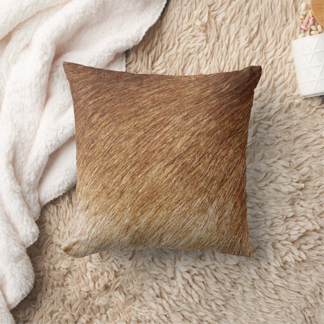 Coussin Texture de fourrure d'animal marron Terre Art de l (Couverture)