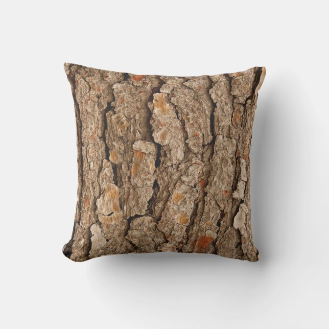 Coussin Texture de l'écorce de pin (Recto)