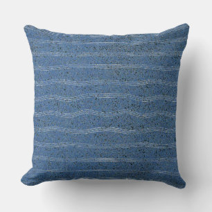 Coussin Texture de liège bleu avec lignes blanches
