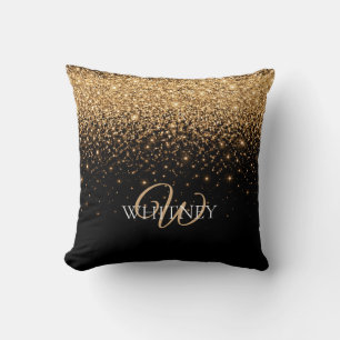 Coussin Texture de luxe élégant avec paillettes dorées sci