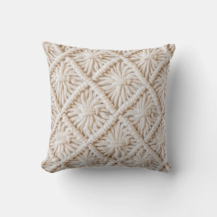 Coussin Texture de macrame artisanale, concept écologique.