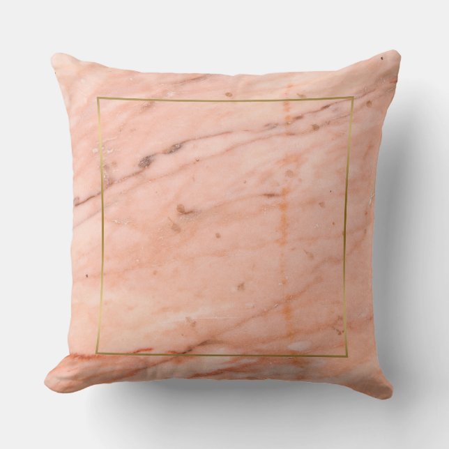 Coussin texture de marbre rose-or (Recto)