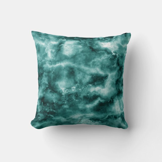 Coussin Texture de marbre vert-foncé (Recto)