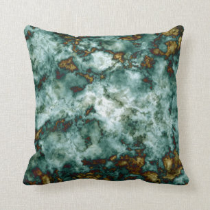 Coussin Texture de marbre verte avec des veines