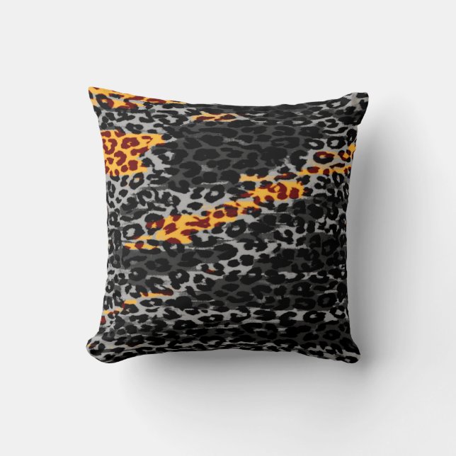 Coussin Texture de peau à motif animal rétro de léopard (Recto)