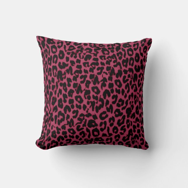 Coussin Texture de peau d'animal rouge sans couleur (Recto)