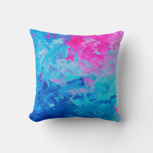 Coussin texture de peinture à l'huile abstraite sur toile,