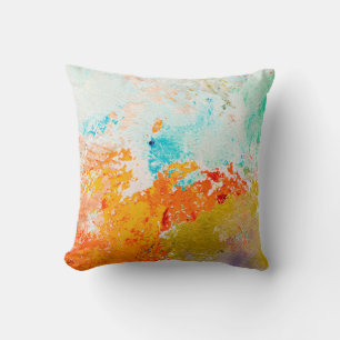Coussin texture de peinture à l'huile abstraite sur toile,