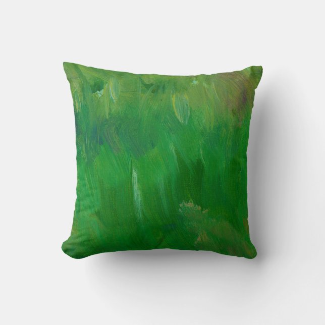 Coussin Texture de peinture d'herbe verte. Arrière - plan  (Recto)