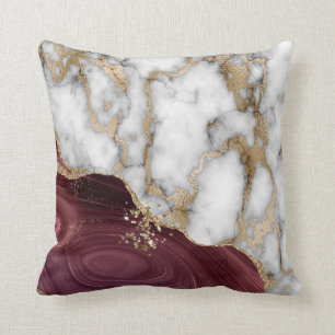 Coussin Texture de pierre de marbre de Bourgogne en or bla