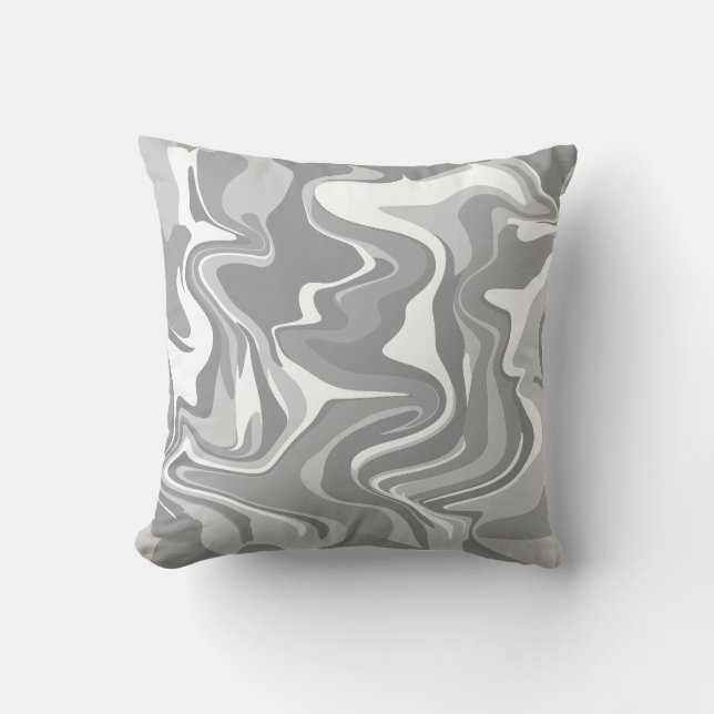 Coussin Texture de tourbillon de marbre abstrait - Tons gr (Recto)