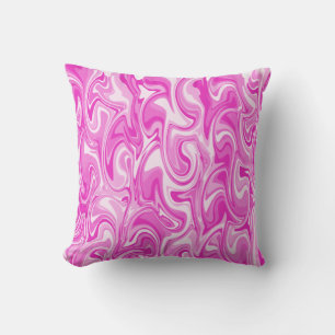 Coussin Texture de tourbillon de marbre - Tons roses