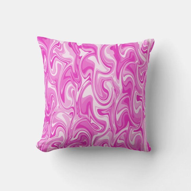 Coussin Texture de tourbillon de marbre - Tons roses (Recto)