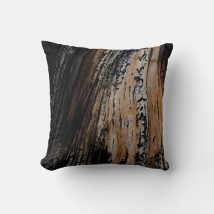 Coussin Texture d'écorce d'arbre brûlé