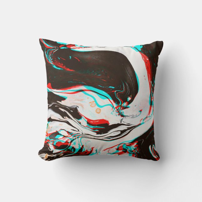 Coussin Texture déformée et brillante du surf d'encre marb (Recto)
