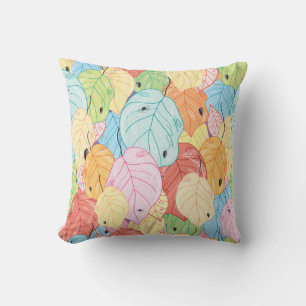 Coussin texture des feuilles aux couleurs vives