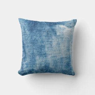 Coussin Texture des jeans en denim bleu